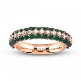 0,38ct Diamond Emerald Ring